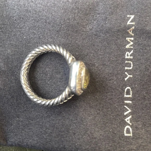 Petite Albion ring with Prasiolite and Pavé Diamonds sz6 - Picture 4 of 4